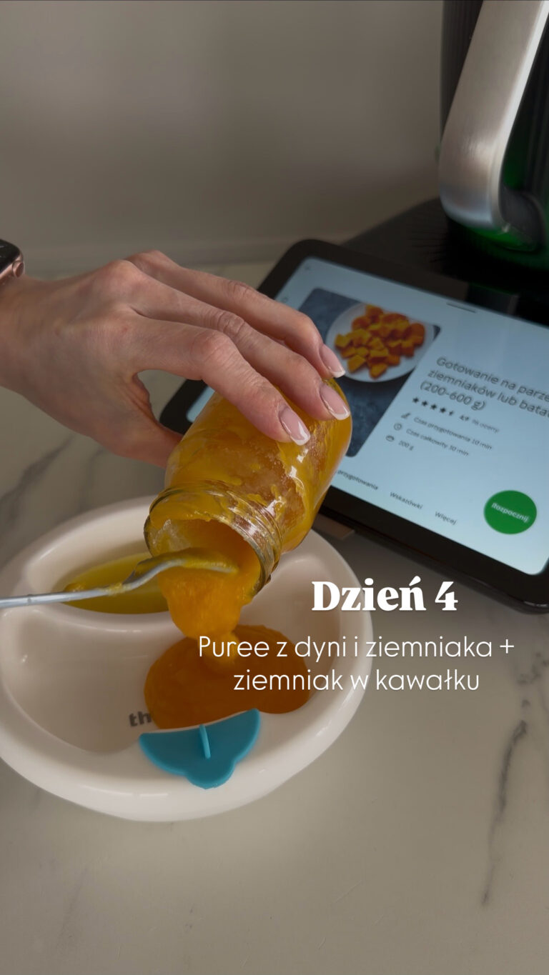 Dzień 4 rozszerzania diety Maksika – dynia z ziemniakiem i pierwsze zabawy metodą BLW 🥔🎃👶