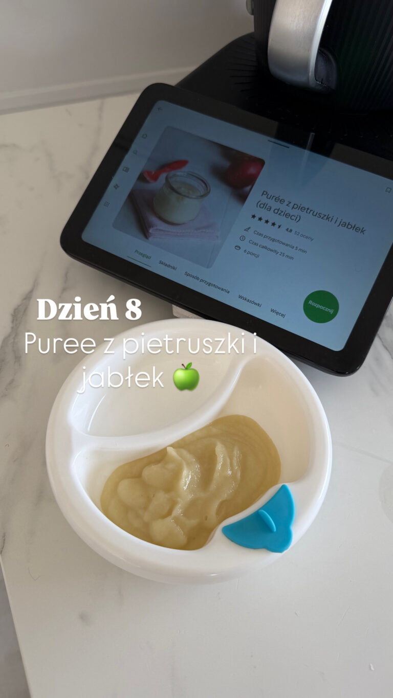 Dzień 8 rozszerzania diety Maksika – purée z pietruszki i jabłka 🍏🥣