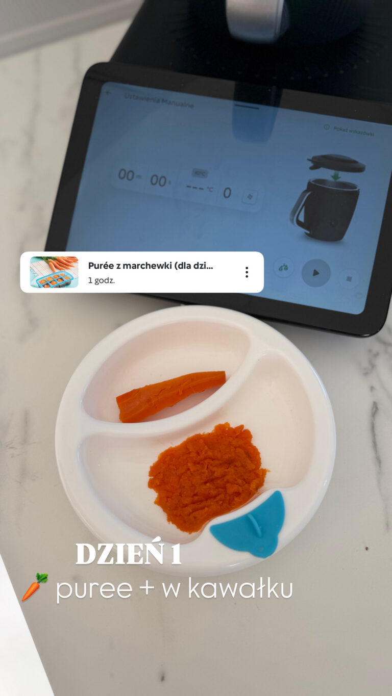 Dzień 1 rozszerzania diety Maksika – zaczynamy od marchewki! 🥕👶